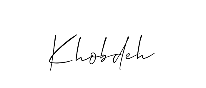 Allison_Script is a professional signature style that is perfect for those who want to add a touch of class to their signature. It is also a great choice for those who want to make their signature more unique. Get Khobdeh name to fancy signature for free. Khobdeh signature style 2 images and pictures png