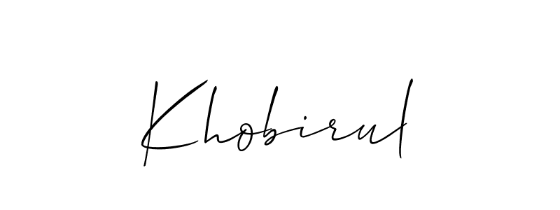 Also we have Khobirul name is the best signature style. Create professional handwritten signature collection using Allison_Script autograph style. Khobirul signature style 2 images and pictures png