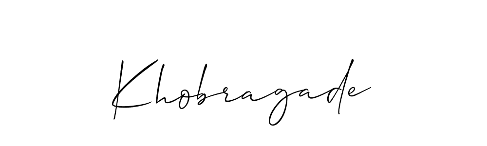 Design your own signature with our free online signature maker. With this signature software, you can create a handwritten (Allison_Script) signature for name Khobragade. Khobragade signature style 2 images and pictures png