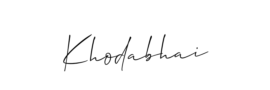 You should practise on your own different ways (Allison_Script) to write your name (Khodabhai) in signature. don't let someone else do it for you. Khodabhai signature style 2 images and pictures png