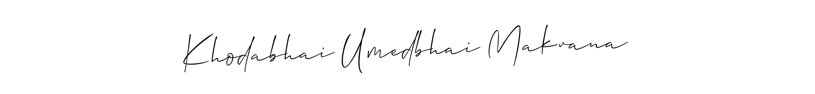 Also we have Khodabhai Umedbhai Makvana name is the best signature style. Create professional handwritten signature collection using Allison_Script autograph style. Khodabhai Umedbhai Makvana signature style 2 images and pictures png