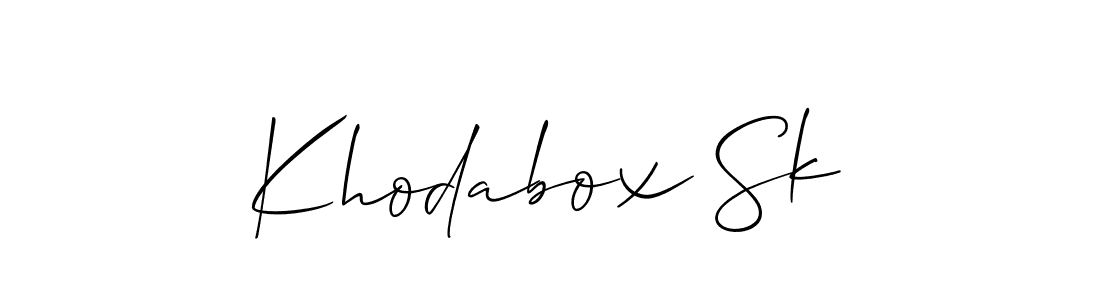 Also we have Khodabox Sk name is the best signature style. Create professional handwritten signature collection using Allison_Script autograph style. Khodabox Sk signature style 2 images and pictures png