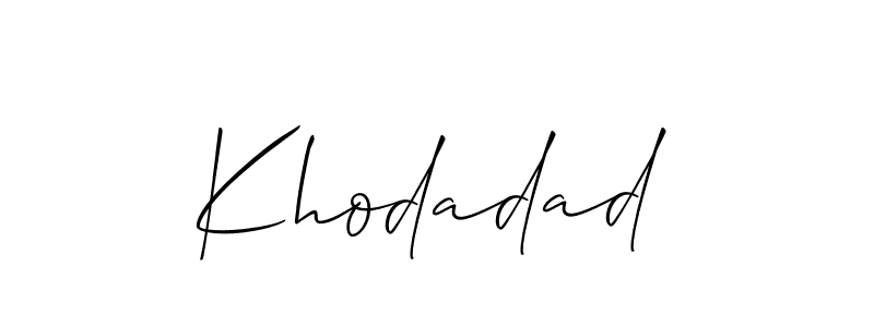 How to make Khodadad signature? Allison_Script is a professional autograph style. Create handwritten signature for Khodadad name. Khodadad signature style 2 images and pictures png