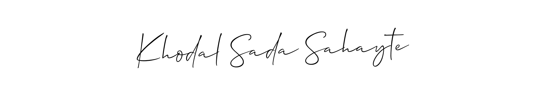 It looks lik you need a new signature style for name Khodal Sada Sahayte. Design unique handwritten (Allison_Script) signature with our free signature maker in just a few clicks. Khodal Sada Sahayte signature style 2 images and pictures png