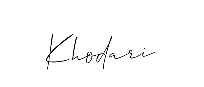 Create a beautiful signature design for name Khodari. With this signature (Allison_Script) fonts, you can make a handwritten signature for free. Khodari signature style 2 images and pictures png