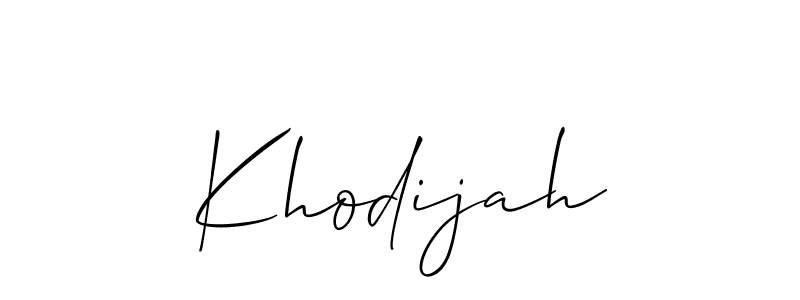 It looks lik you need a new signature style for name Khodijah. Design unique handwritten (Allison_Script) signature with our free signature maker in just a few clicks. Khodijah signature style 2 images and pictures png