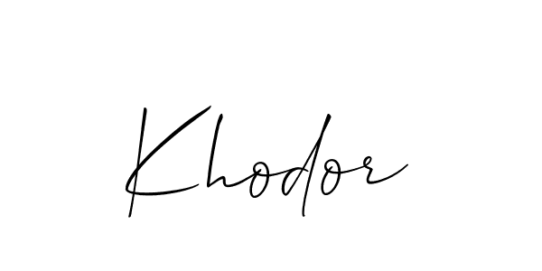How to make Khodor signature? Allison_Script is a professional autograph style. Create handwritten signature for Khodor name. Khodor signature style 2 images and pictures png