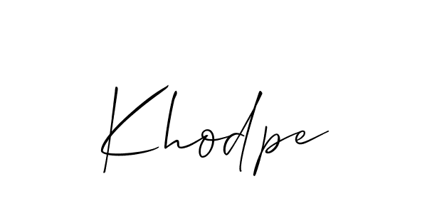 It looks lik you need a new signature style for name Khodpe. Design unique handwritten (Allison_Script) signature with our free signature maker in just a few clicks. Khodpe signature style 2 images and pictures png