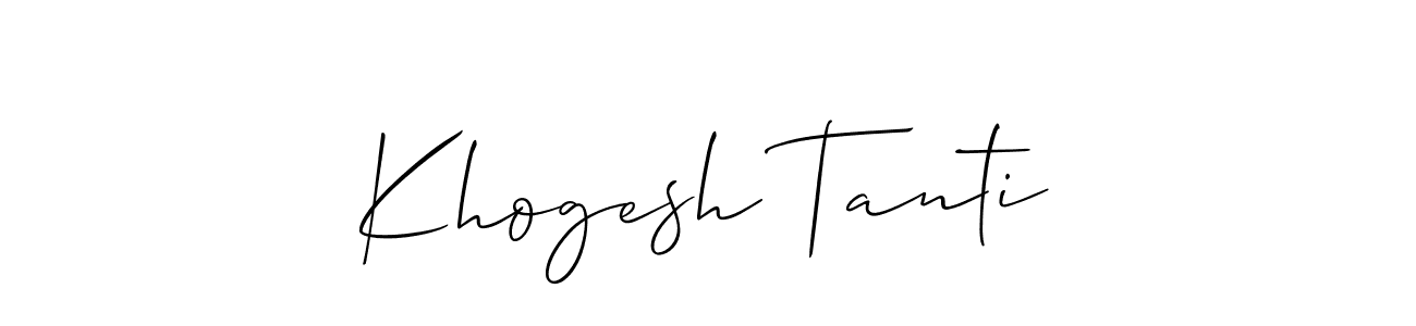 How to make Khogesh Tanti signature? Allison_Script is a professional autograph style. Create handwritten signature for Khogesh Tanti name. Khogesh Tanti signature style 2 images and pictures png