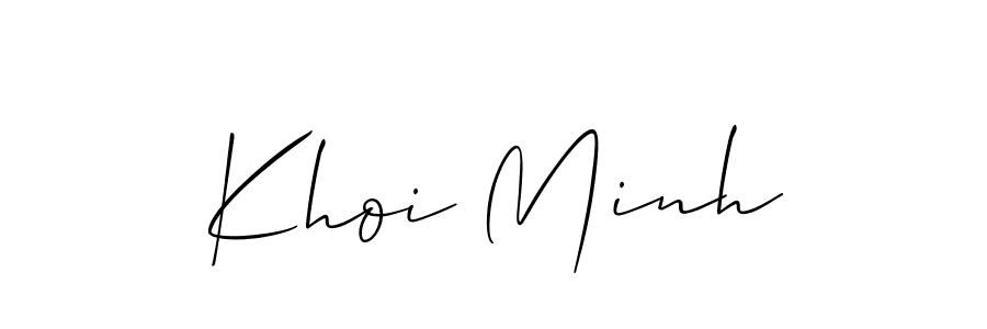 The best way (Allison_Script) to make a short signature is to pick only two or three words in your name. The name Khoi Minh include a total of six letters. For converting this name. Khoi Minh signature style 2 images and pictures png