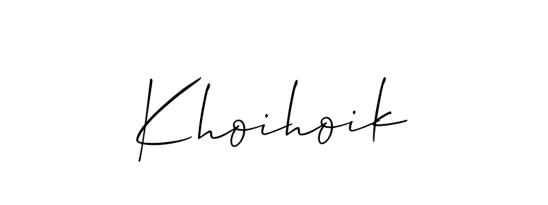 Also You can easily find your signature by using the search form. We will create Khoihoik name handwritten signature images for you free of cost using Allison_Script sign style. Khoihoik signature style 2 images and pictures png