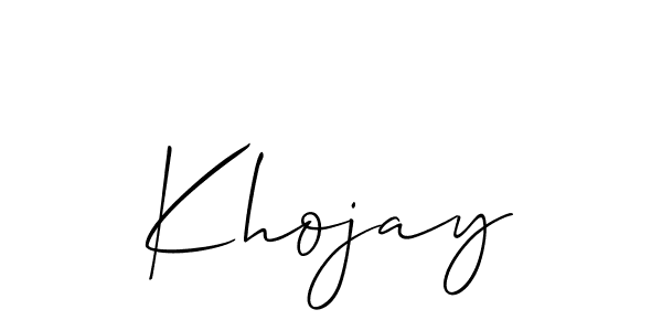 How to make Khojay signature? Allison_Script is a professional autograph style. Create handwritten signature for Khojay name. Khojay signature style 2 images and pictures png
