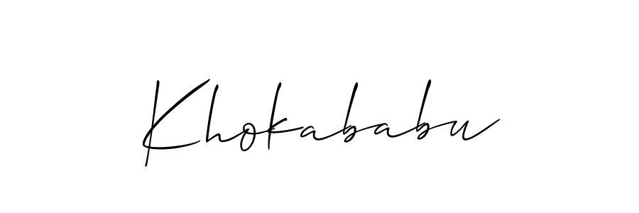 You should practise on your own different ways (Allison_Script) to write your name (Khokababu) in signature. don't let someone else do it for you. Khokababu signature style 2 images and pictures png