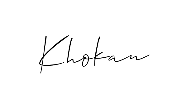 It looks lik you need a new signature style for name Khokan. Design unique handwritten (Allison_Script) signature with our free signature maker in just a few clicks. Khokan signature style 2 images and pictures png