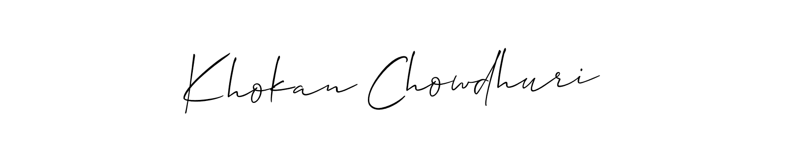 How to Draw Khokan Chowdhuri signature style? Allison_Script is a latest design signature styles for name Khokan Chowdhuri. Khokan Chowdhuri signature style 2 images and pictures png