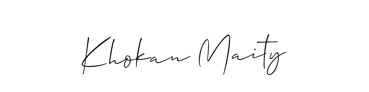 Khokan Maity stylish signature style. Best Handwritten Sign (Allison_Script) for my name. Handwritten Signature Collection Ideas for my name Khokan Maity. Khokan Maity signature style 2 images and pictures png