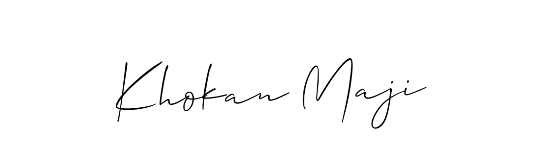 How to Draw Khokan Maji signature style? Allison_Script is a latest design signature styles for name Khokan Maji. Khokan Maji signature style 2 images and pictures png
