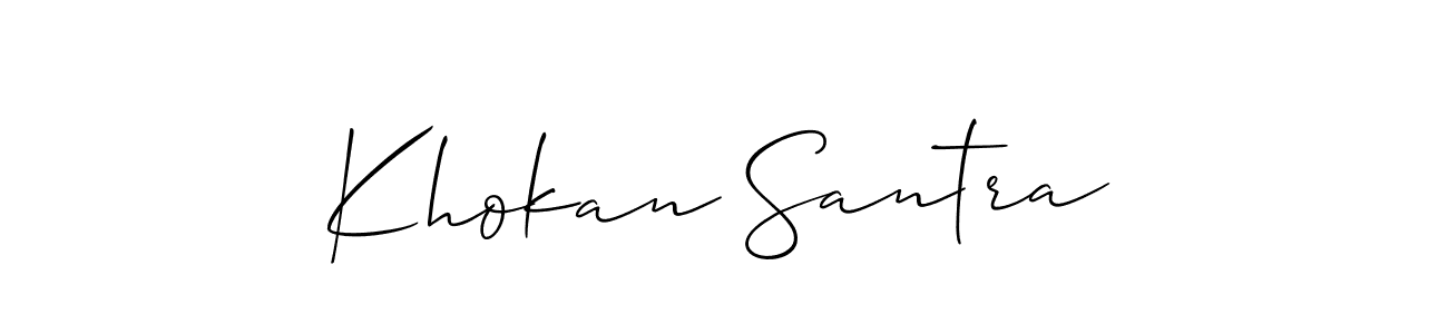 Design your own signature with our free online signature maker. With this signature software, you can create a handwritten (Allison_Script) signature for name Khokan Santra. Khokan Santra signature style 2 images and pictures png