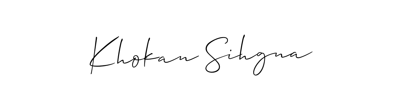 This is the best signature style for the Khokan Sihgna name. Also you like these signature font (Allison_Script). Mix name signature. Khokan Sihgna signature style 2 images and pictures png