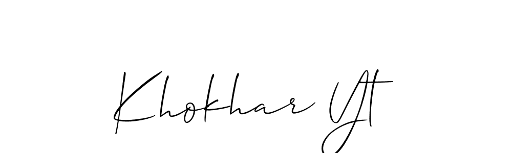 Design your own signature with our free online signature maker. With this signature software, you can create a handwritten (Allison_Script) signature for name Khokhar Yt. Khokhar Yt signature style 2 images and pictures png