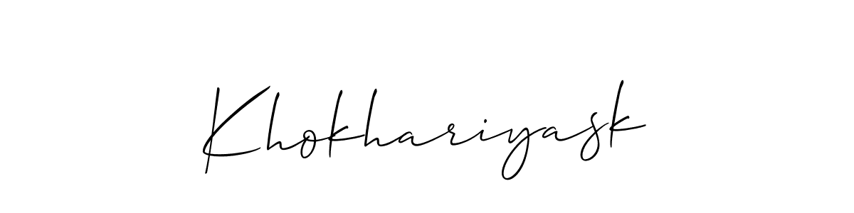 Once you've used our free online signature maker to create your best signature Allison_Script style, it's time to enjoy all of the benefits that Khokhariyask name signing documents. Khokhariyask signature style 2 images and pictures png