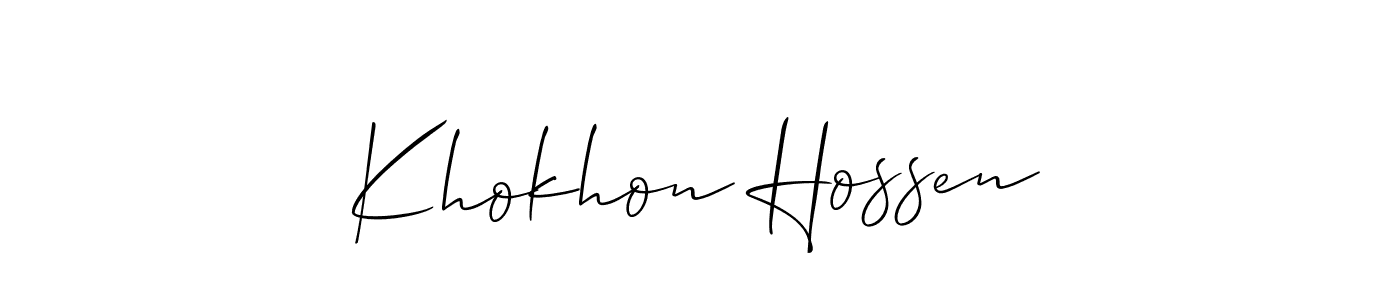 This is the best signature style for the Khokhon Hossen name. Also you like these signature font (Allison_Script). Mix name signature. Khokhon Hossen signature style 2 images and pictures png