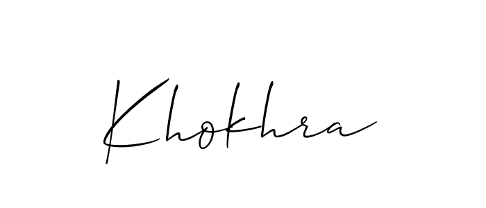 Allison_Script is a professional signature style that is perfect for those who want to add a touch of class to their signature. It is also a great choice for those who want to make their signature more unique. Get Khokhra name to fancy signature for free. Khokhra signature style 2 images and pictures png