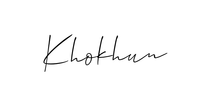 You can use this online signature creator to create a handwritten signature for the name Khokhun. This is the best online autograph maker. Khokhun signature style 2 images and pictures png