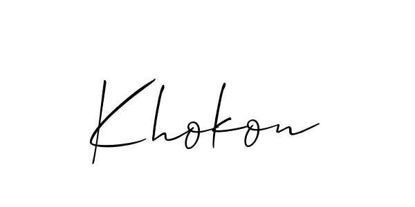 Allison_Script is a professional signature style that is perfect for those who want to add a touch of class to their signature. It is also a great choice for those who want to make their signature more unique. Get Khokon name to fancy signature for free. Khokon signature style 2 images and pictures png