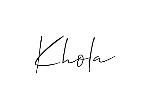 How to make Khola name signature. Use Allison_Script style for creating short signs online. This is the latest handwritten sign. Khola signature style 2 images and pictures png