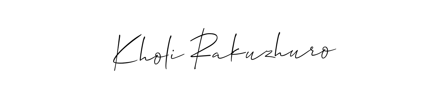 Make a short Kholi Rakuzhuro signature style. Manage your documents anywhere anytime using Allison_Script. Create and add eSignatures, submit forms, share and send files easily. Kholi Rakuzhuro signature style 2 images and pictures png