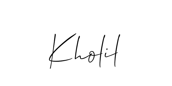 Once you've used our free online signature maker to create your best signature Allison_Script style, it's time to enjoy all of the benefits that Kholil name signing documents. Kholil signature style 2 images and pictures png