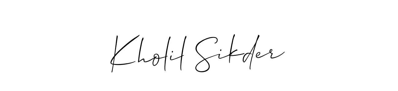 Also we have Kholil Sikder name is the best signature style. Create professional handwritten signature collection using Allison_Script autograph style. Kholil Sikder signature style 2 images and pictures png
