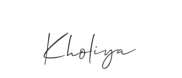 Also You can easily find your signature by using the search form. We will create Kholiya name handwritten signature images for you free of cost using Allison_Script sign style. Kholiya signature style 2 images and pictures png