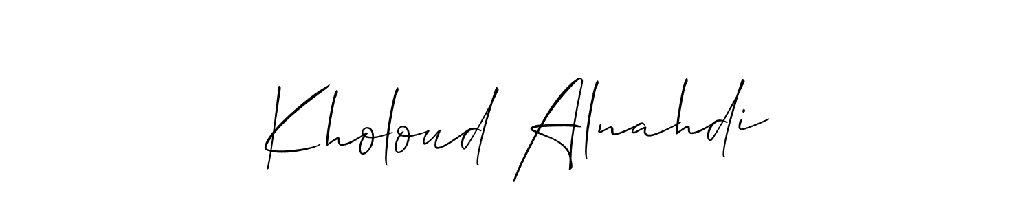 Make a beautiful signature design for name Kholoud Alnahdi. Use this online signature maker to create a handwritten signature for free. Kholoud Alnahdi signature style 2 images and pictures png