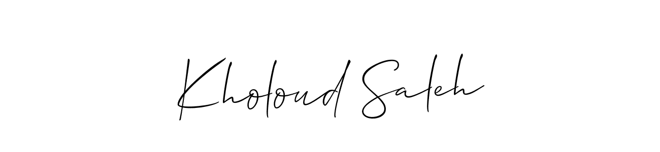 You should practise on your own different ways (Allison_Script) to write your name (Kholoud Saleh) in signature. don't let someone else do it for you. Kholoud Saleh signature style 2 images and pictures png