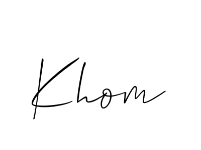 Khom stylish signature style. Best Handwritten Sign (Allison_Script) for my name. Handwritten Signature Collection Ideas for my name Khom. Khom signature style 2 images and pictures png