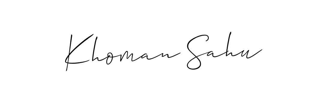 Also we have Khoman Sahu name is the best signature style. Create professional handwritten signature collection using Allison_Script autograph style. Khoman Sahu signature style 2 images and pictures png