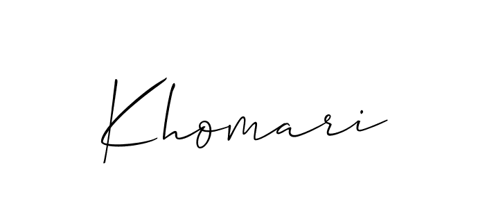 Make a beautiful signature design for name Khomari. With this signature (Allison_Script) style, you can create a handwritten signature for free. Khomari signature style 2 images and pictures png