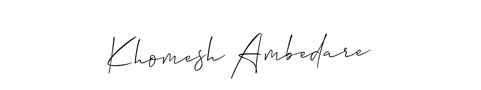 You can use this online signature creator to create a handwritten signature for the name Khomesh Ambedare. This is the best online autograph maker. Khomesh Ambedare signature style 2 images and pictures png