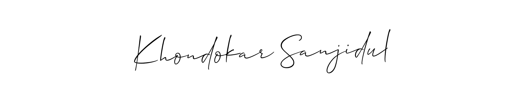 Also You can easily find your signature by using the search form. We will create Khondokar Sanjidul name handwritten signature images for you free of cost using Allison_Script sign style. Khondokar Sanjidul signature style 2 images and pictures png
