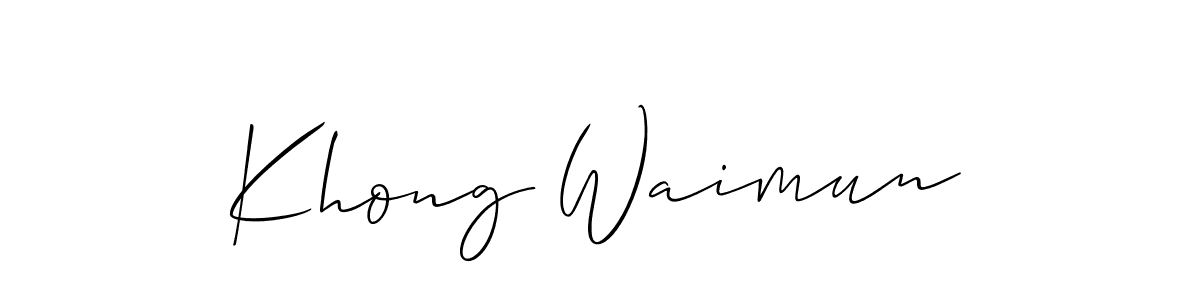 The best way (Allison_Script) to make a short signature is to pick only two or three words in your name. The name Khong Waimun include a total of six letters. For converting this name. Khong Waimun signature style 2 images and pictures png