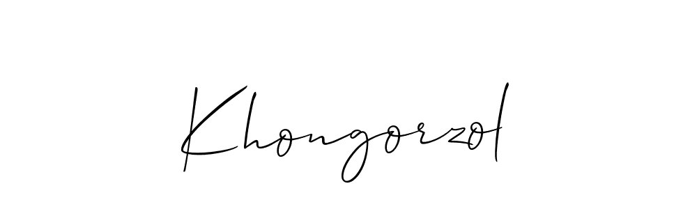 Use a signature maker to create a handwritten signature online. With this signature software, you can design (Allison_Script) your own signature for name Khongorzol. Khongorzol signature style 2 images and pictures png