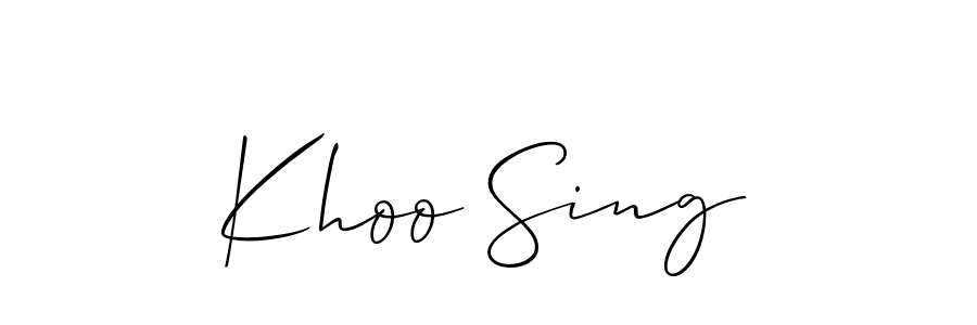 Similarly Allison_Script is the best handwritten signature design. Signature creator online .You can use it as an online autograph creator for name Khoo Sing. Khoo Sing signature style 2 images and pictures png