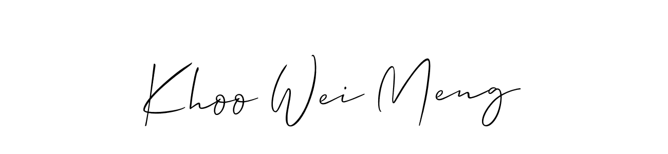 It looks lik you need a new signature style for name Khoo Wei Meng. Design unique handwritten (Allison_Script) signature with our free signature maker in just a few clicks. Khoo Wei Meng signature style 2 images and pictures png