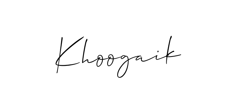 Make a short Khoogaik signature style. Manage your documents anywhere anytime using Allison_Script. Create and add eSignatures, submit forms, share and send files easily. Khoogaik signature style 2 images and pictures png