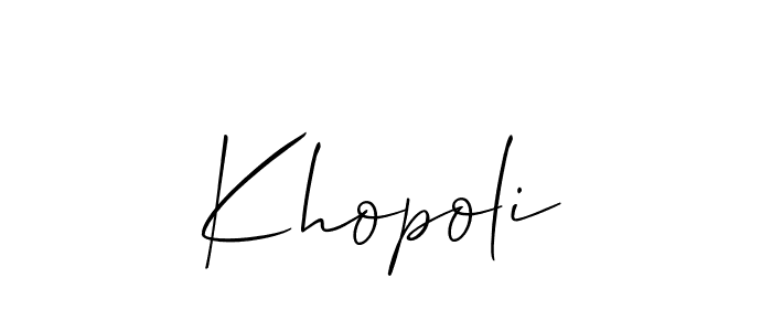 Also we have Khopoli name is the best signature style. Create professional handwritten signature collection using Allison_Script autograph style. Khopoli signature style 2 images and pictures png