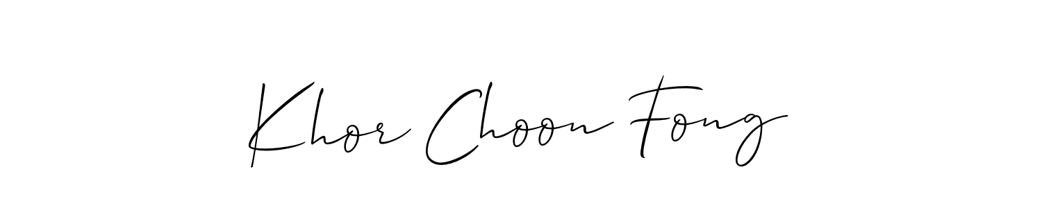 Also You can easily find your signature by using the search form. We will create Khor Choon Fong name handwritten signature images for you free of cost using Allison_Script sign style. Khor Choon Fong signature style 2 images and pictures png