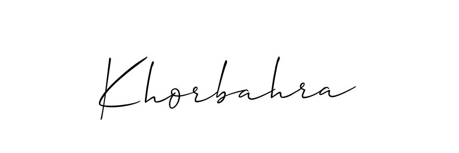 Create a beautiful signature design for name Khorbahra. With this signature (Allison_Script) fonts, you can make a handwritten signature for free. Khorbahra signature style 2 images and pictures png