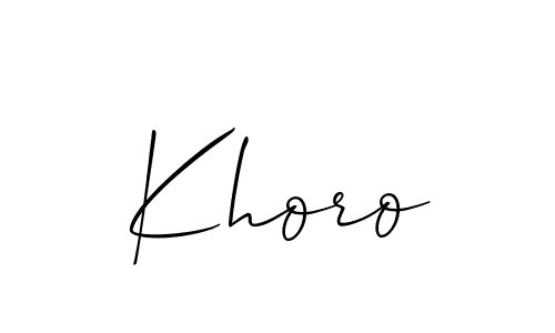 How to make Khoro name signature. Use Allison_Script style for creating short signs online. This is the latest handwritten sign. Khoro signature style 2 images and pictures png